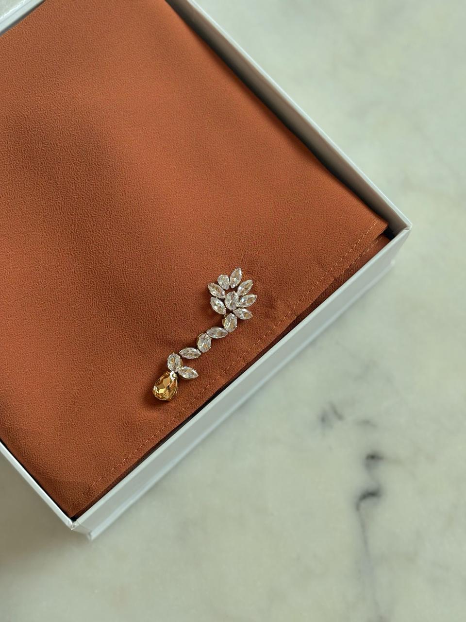 Châle chiffon premium - Brown caramel