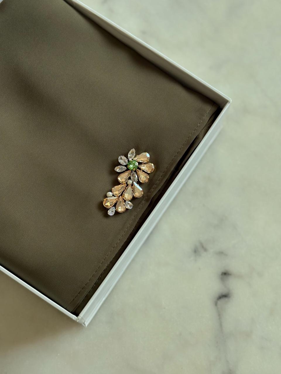 Châle crêpe chiffon – Army – Image 2